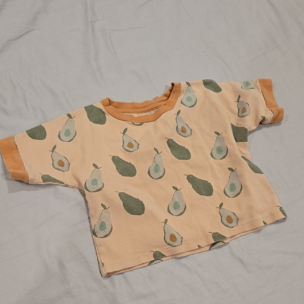 WILD WAWA 2-3y Avocado organic cotton boxy top baby toddler shirt